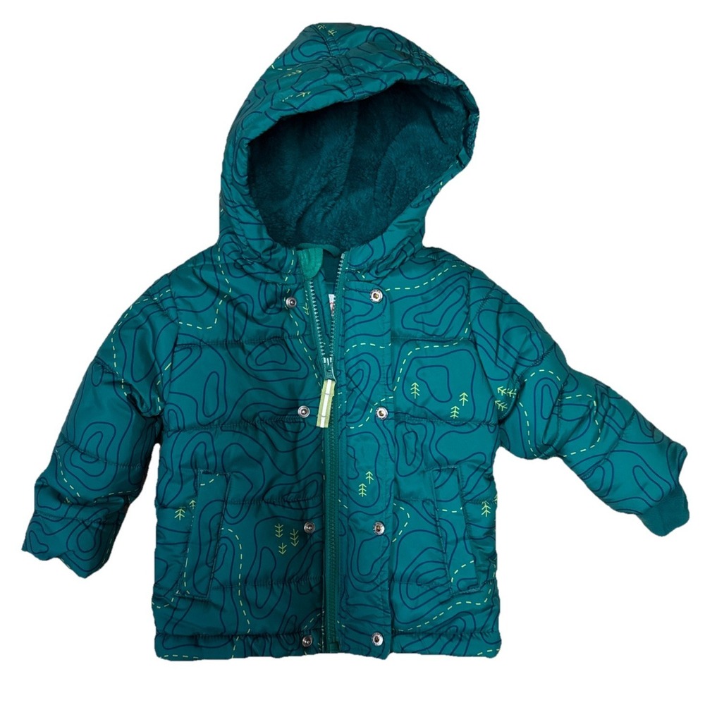 Cat & Jack Toddler Winter Jacket Green Trails Size 18M